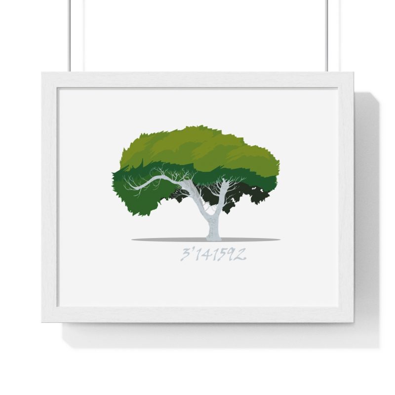 Poster enmarcado horizontal - Blanco - Camiseta número pi