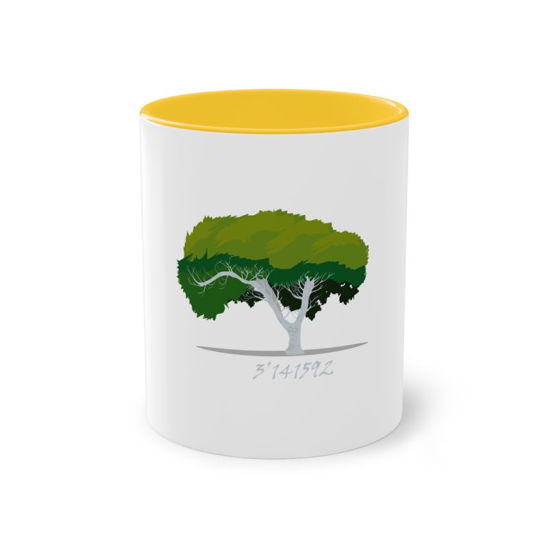 Taza bicolor - Amarillo dorado - Camiseta número pi