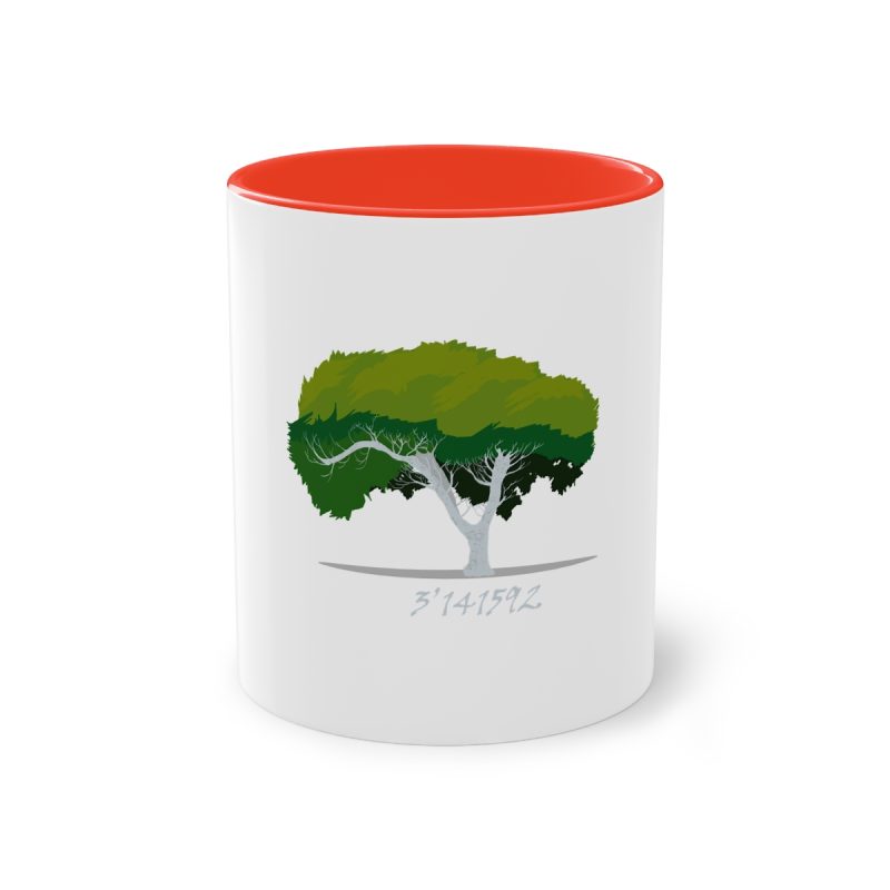Taza bicolor - Rojo - Camiseta número pi