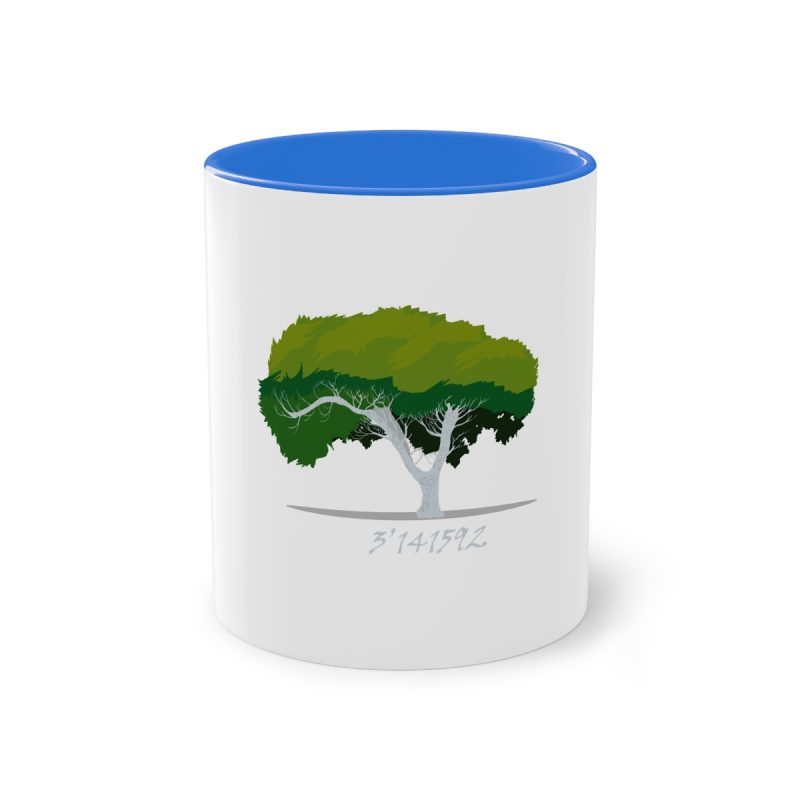 Taza bicolor - Azul Cambridge - Camiseta número pi