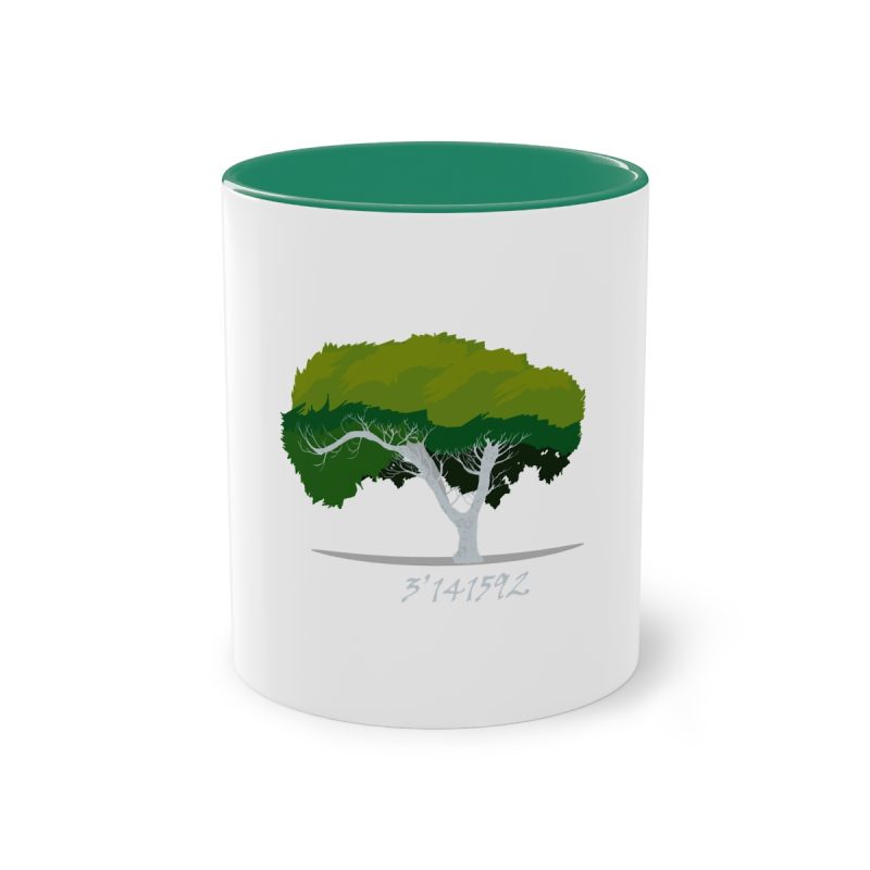 Taza bicolor - Verde oscuro - Camiseta número pi