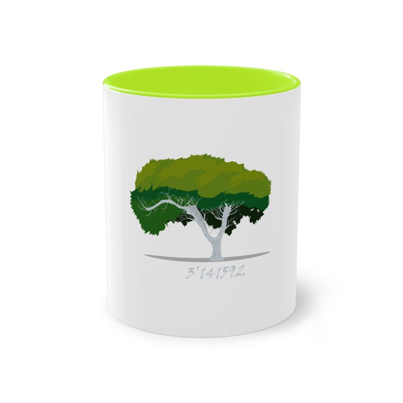 Taza bicolor - Verde claro - Camiseta número pi