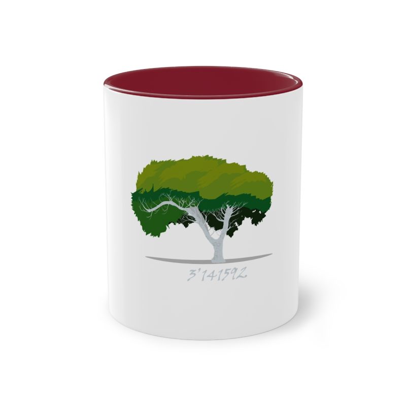Taza bicolor - Granate - Camiseta número pi