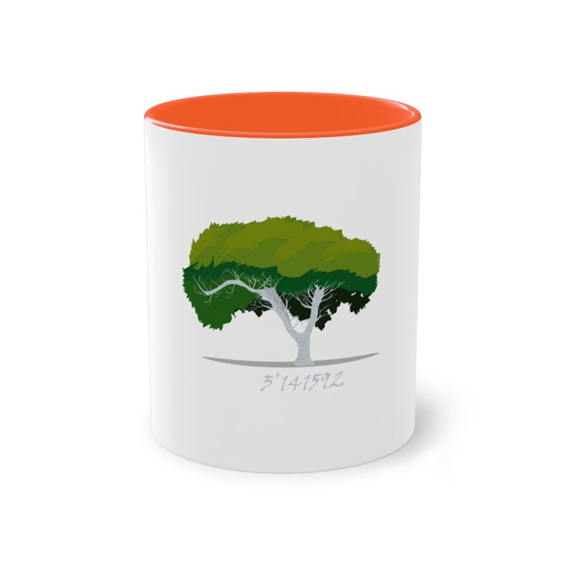 Taza bicolor - Naranja - Camiseta número pi