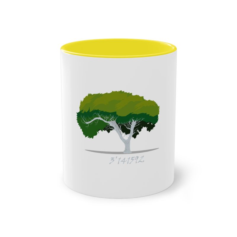 Taza bicolor - Amarillo - Camiseta número pi