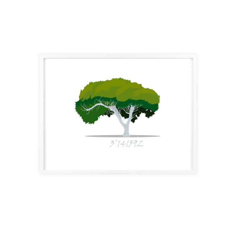 Poster con marco de madera - Marco blanco - Camiseta número pi