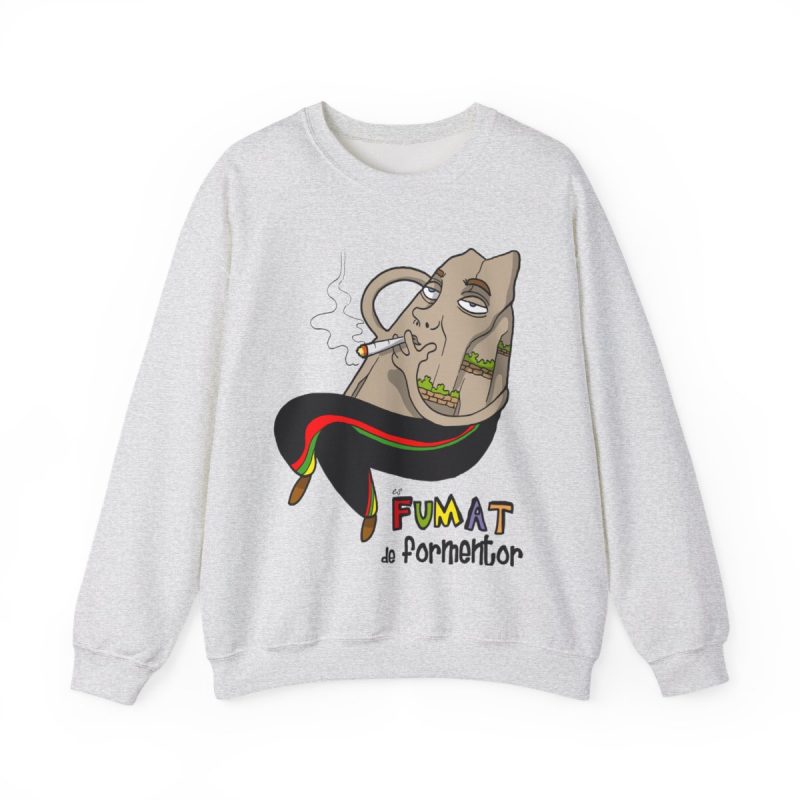 Sudadera cuello redondo - Gris ceniza - Camiseta Puig es fumat Sudadera cuello redondo - Gris ceniza - Camiseta Puig es fumat