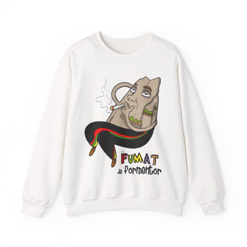Sudadera cuello redondo - Blanco - Camiseta Puig es fumat
