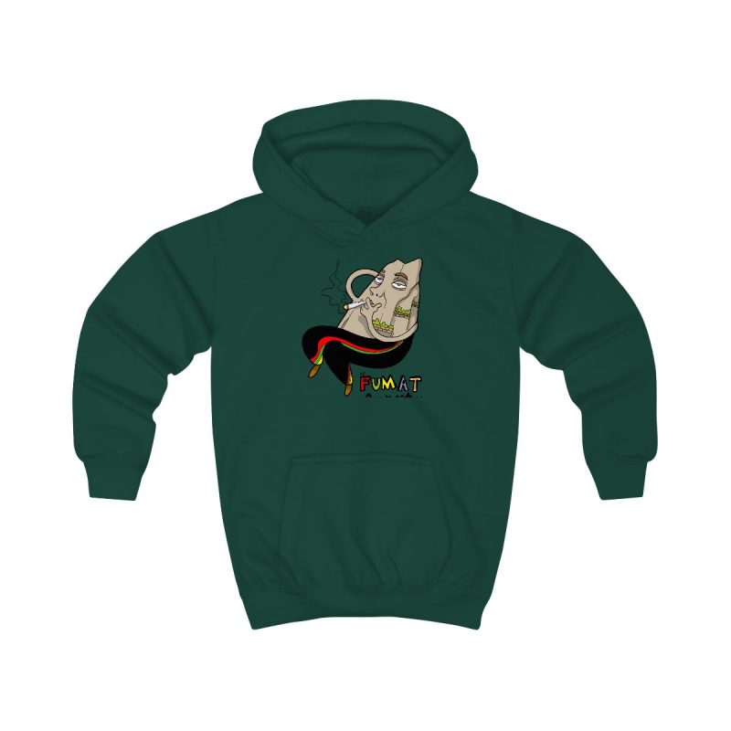 Sudadera con capucha infantil - Verde botella - Camiseta Puig es fumat Sudadera con capucha infantil - Verde botella - Camiseta Puig es fumat