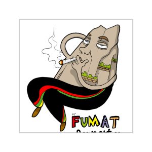 Pegatinas de vinilo cuadradas - Camiseta Puig es fumat