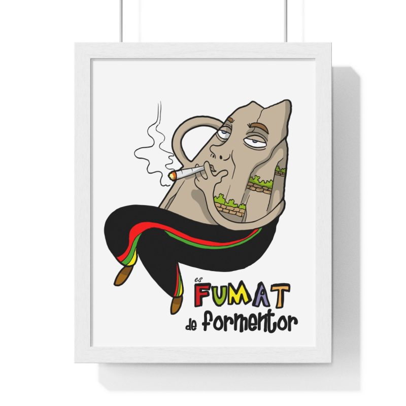 Poster enmarcado vertical - Blanco - Camiseta Puig es fumat