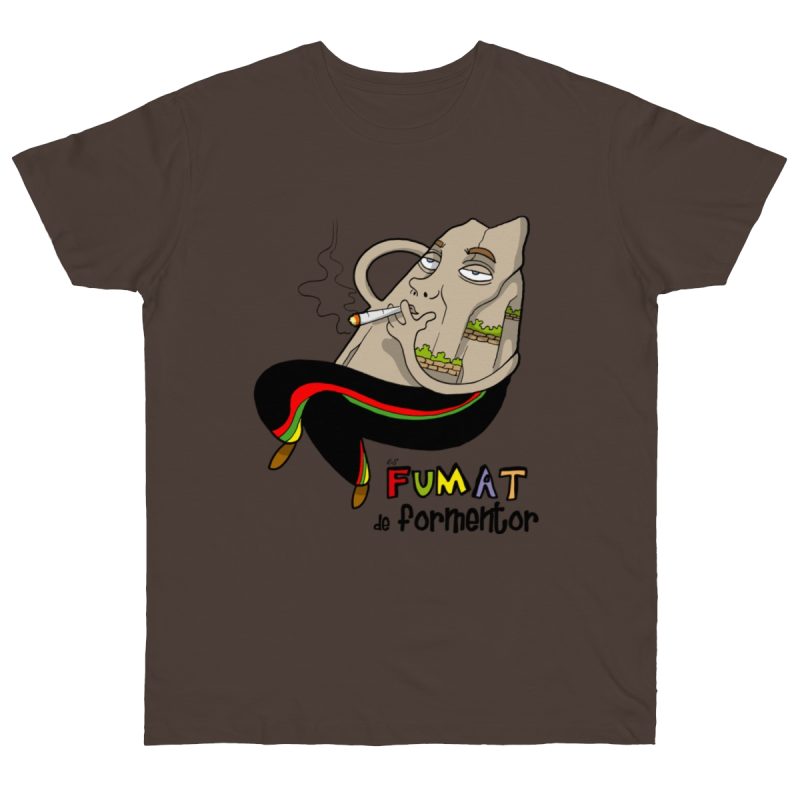 Camiseta punto liso - Marron oso - Camiseta Puig es fumat