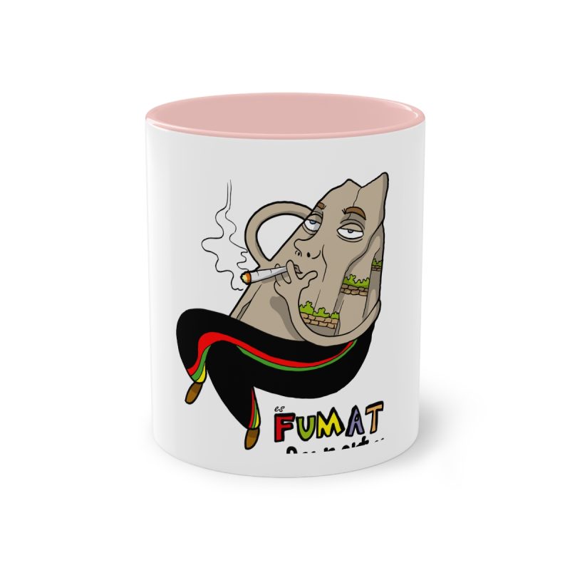 Taza bicolor - Rosa - Camiseta Puig es fumat