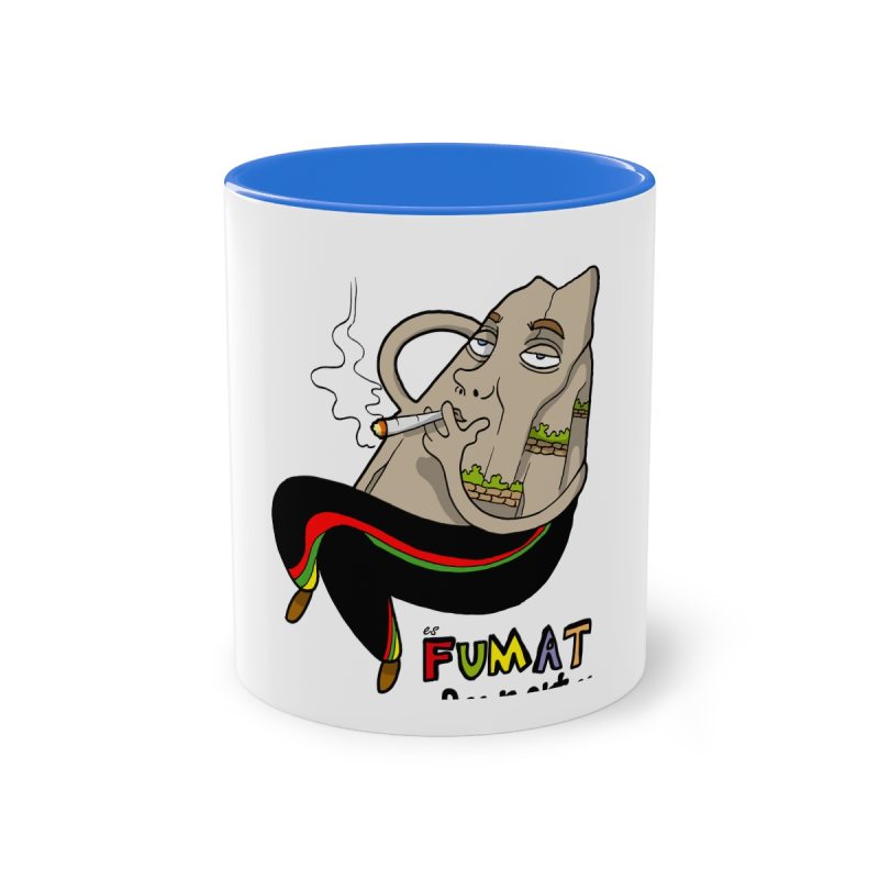 Taza bicolor - Azul Cambridge - Camiseta Puig es fumat