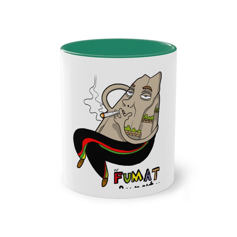 Taza bicolor - Verde oscuro - Camiseta Puig es fumat