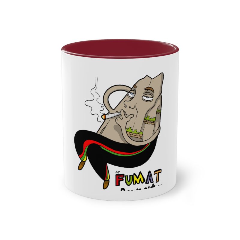Taza bicolor - Granate - Camiseta Puig es fumat