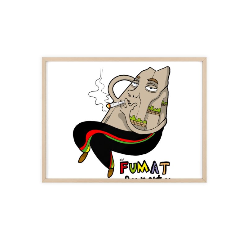 Poster con marco de madera - Marco de madera natural - Camiseta Puig es fumat