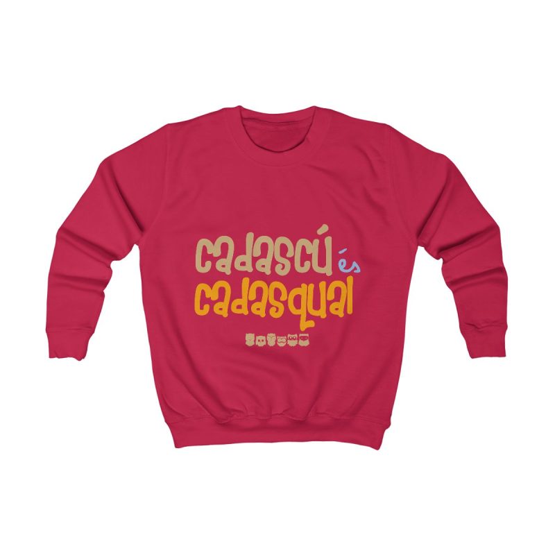 Sudadera infantil - Rojo fuego - Camiseta «Cadascú és cadasqual»