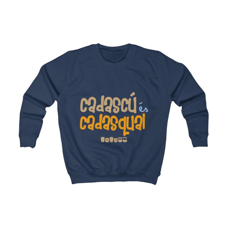 Sudadera infantil - Azul marino Oxford - Camiseta «Cadascú és cadasqual»