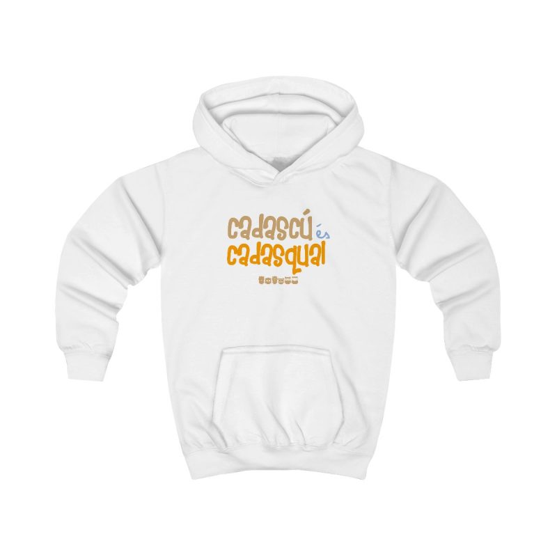 Sudadera con capucha infantil - Blanco artico - Camiseta «Cadascú és cadasqual» Sudadera con capucha infantil - Blanco artico - Camiseta «Cadascú és cadasqual»