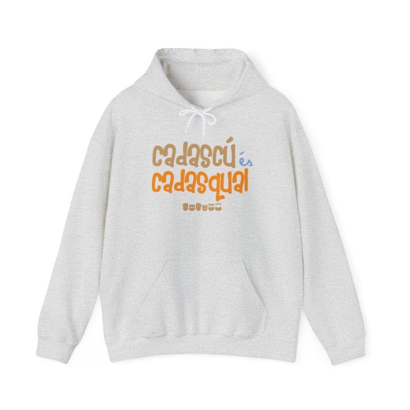 Sudadera con capucha - Gris ceniza - Camiseta «Cadascú és cadasqual» Sudadera con capucha - Gris ceniza - Camiseta «Cadascú és cadasqual»