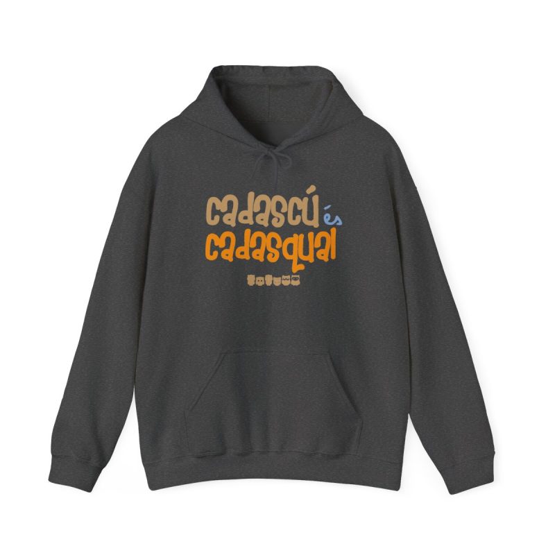Sudadera con capucha - Gris oscuro jaspeado - Camiseta «Cadascú és cadasqual»