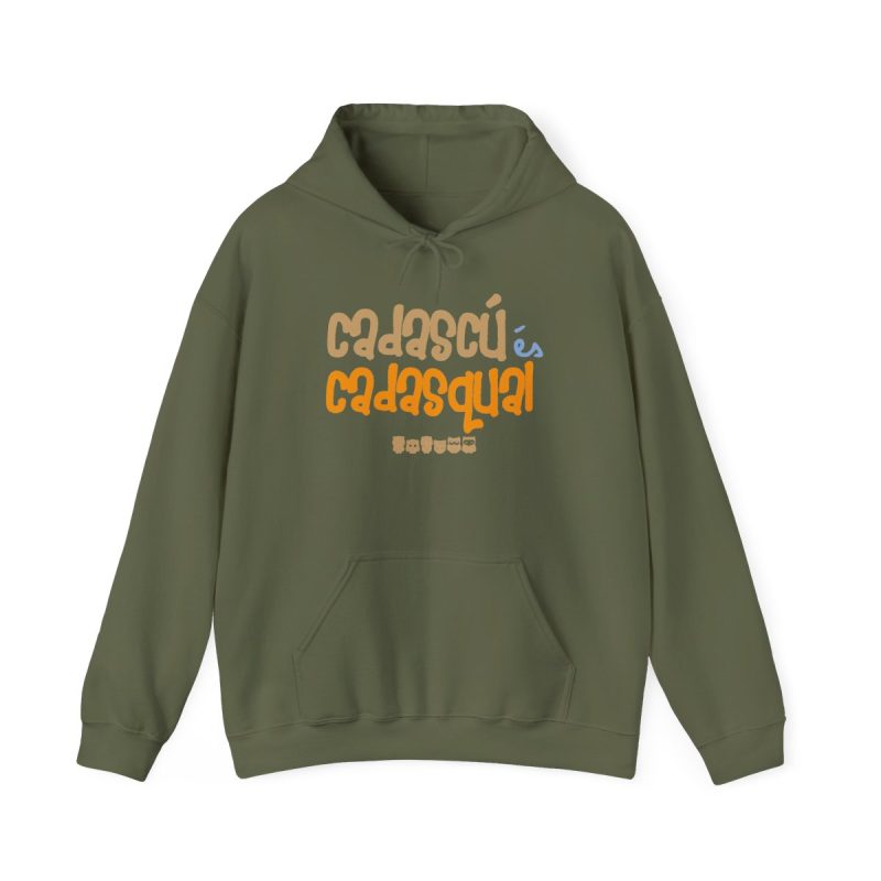 Sudadera con capucha - Verde militar - Camiseta «Cadascú és cadasqual»