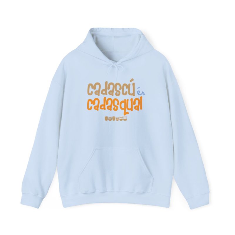 Sudadera con capucha - Azul claro - Camiseta «Cadascú és cadasqual»