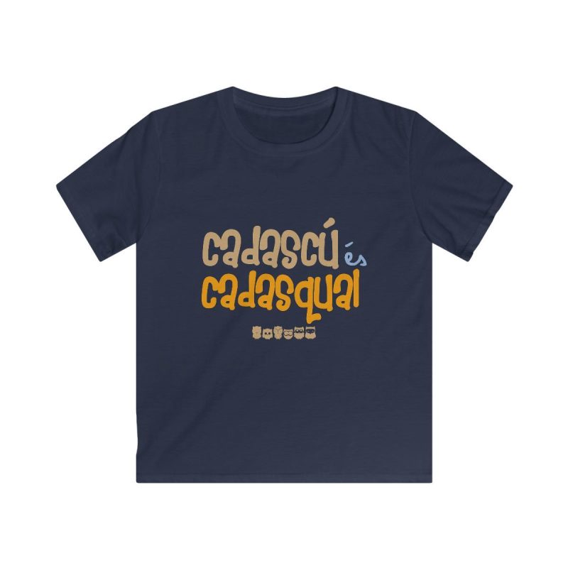 Camiseta infantil Softstyle - Azul marino - Camiseta «Cadascú és cadasqual»
