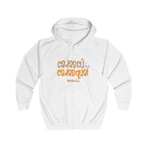 Sudadera con capucha y cremallera - Blanco artico - Camiseta «Cadascú és cadasqual»