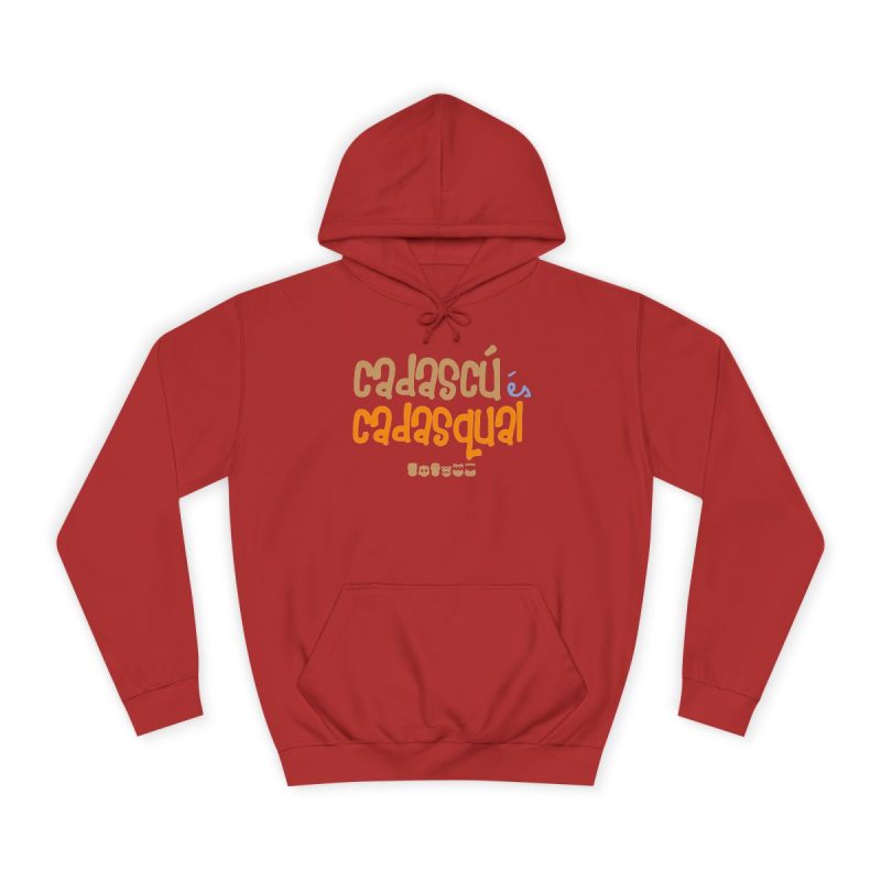 Sudadera universitaria - Rojo fuego - Camiseta «Cadascú és cadasqual»