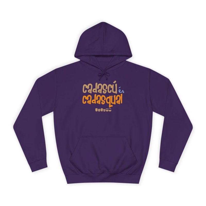 Sudadera universitaria - Morado - Camiseta «Cadascú és cadasqual»