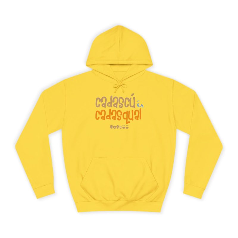 Sudadera universitaria - Amarillo sol - Camiseta «Cadascú és cadasqual»