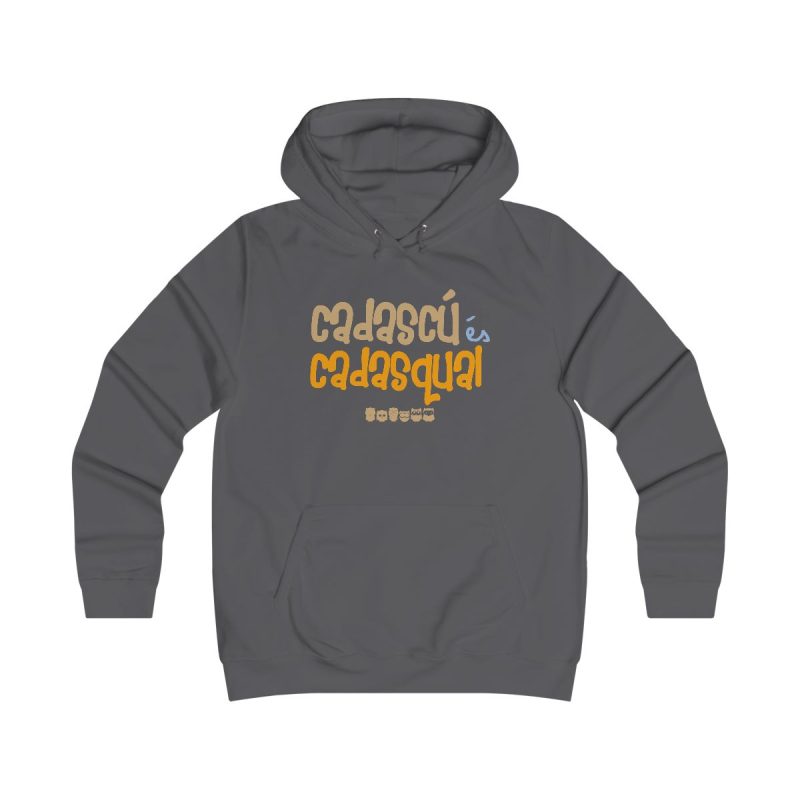 Sudadera universitaria mujer - Gris marengo - Camiseta «Cadascú és cadasqual»