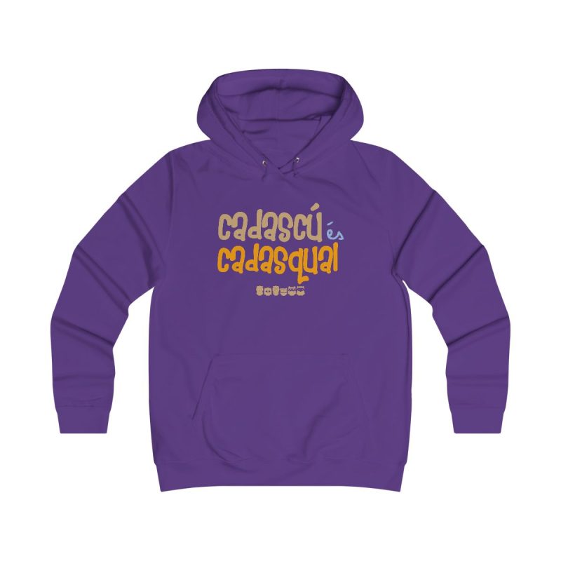 Sudadera universitaria mujer - Morado - Camiseta «Cadascú és cadasqual»