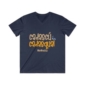 Camiseta hombre entallada cuello de pico - Azul marino - Camiseta «Cadascú és cadasqual»