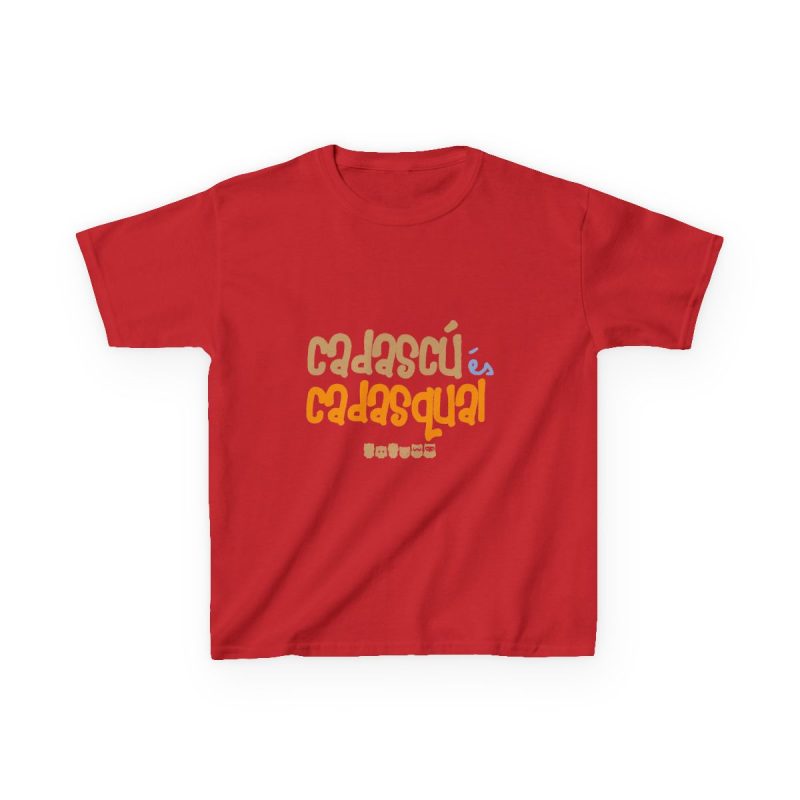 Camiseta infantil algodon grueso - Rojo - Camiseta «Cadascú és cadasqual»