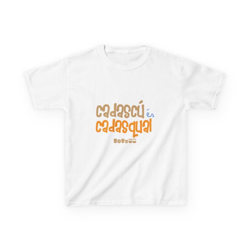 Camiseta infantil algodon grueso - Blanco - Camiseta «Cadascú és cadasqual»