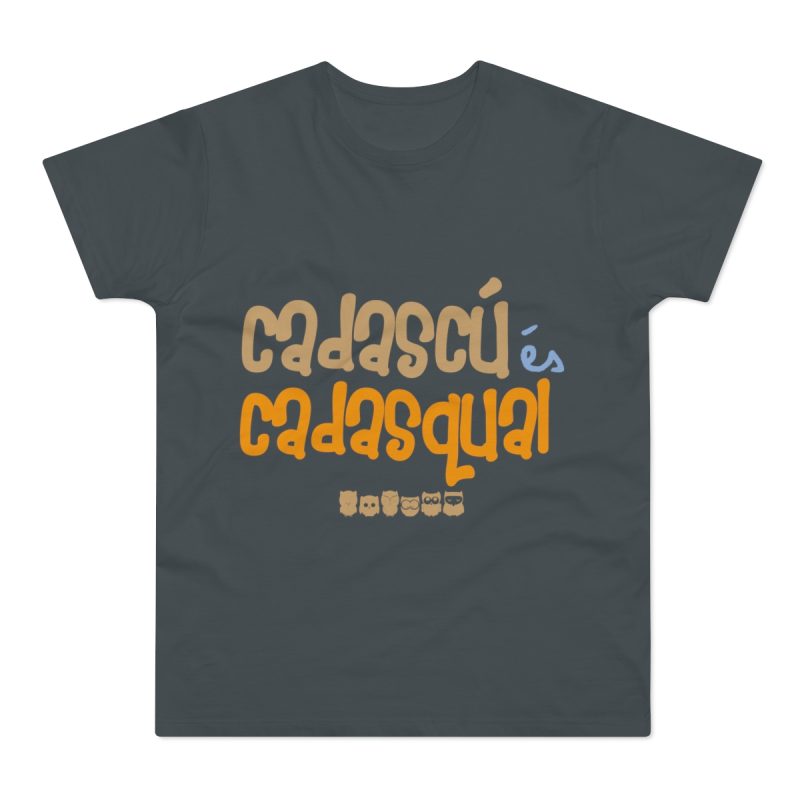 Camiseta hombre punto liso - Gris oscuro - Camiseta «Cadascú és cadasqual»