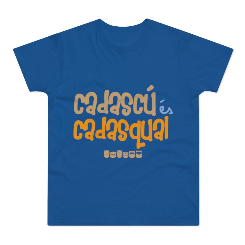 Camiseta hombre punto liso - Azul royal intenso - Camiseta «Cadascú és cadasqual»