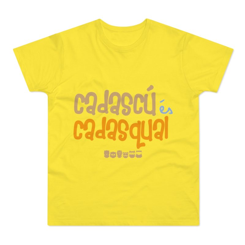 Camiseta hombre punto liso - Amarillo solar - Camiseta «Cadascú és cadasqual»