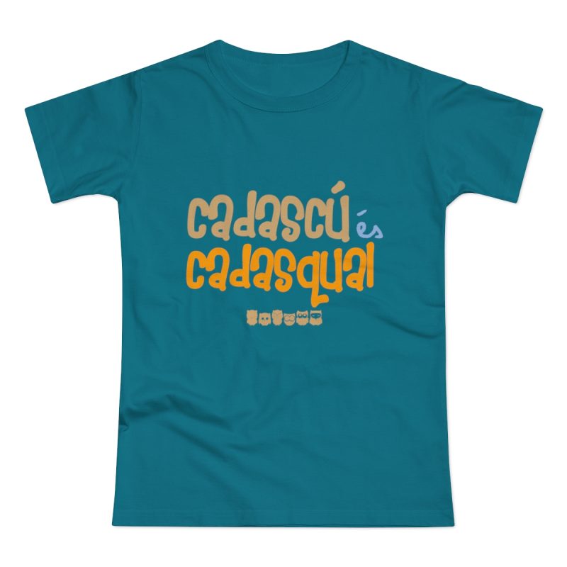 Camiseta mujer punto liso - Azul diva - Camiseta «Cadascú és cadasqual»