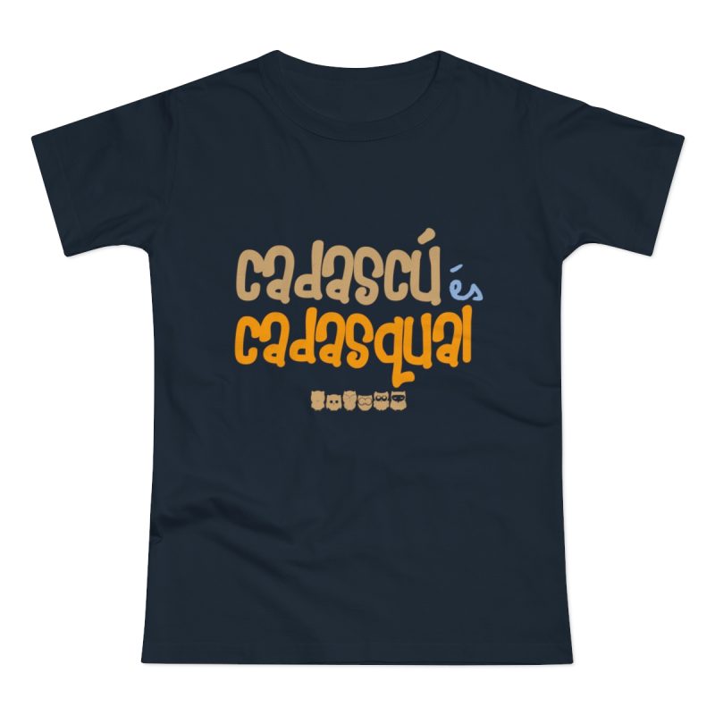 Camiseta mujer punto liso - Azul marino - Camiseta «Cadascú és cadasqual»