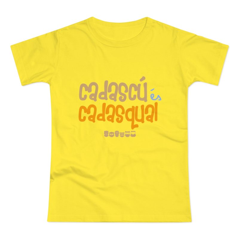 Camiseta mujer punto liso - Amarillo solar - Camiseta «Cadascú és cadasqual»