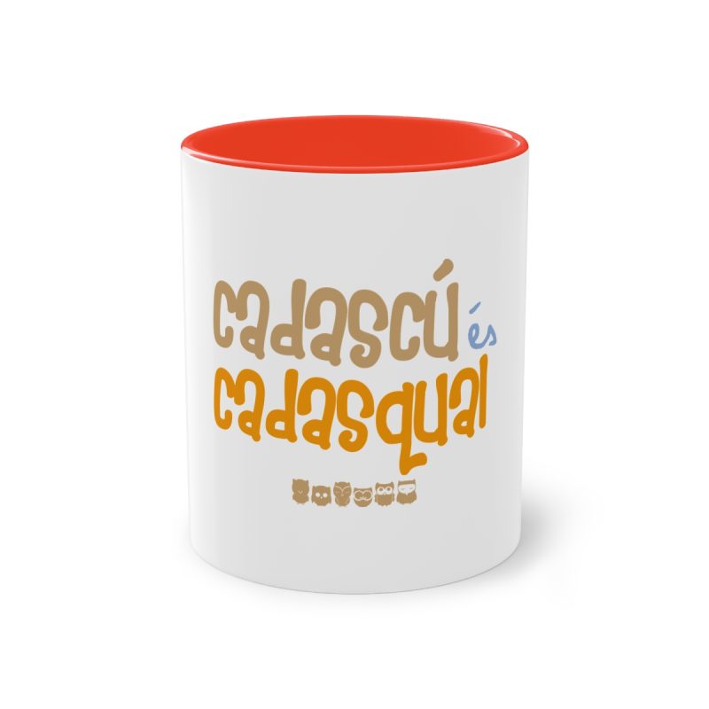 Taza bicolor - Rojo - Camiseta «Cadascú és cadasqual»