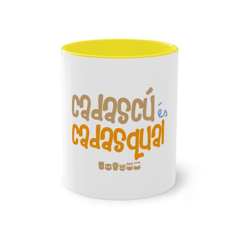 Taza bicolor - Amarillo - Camiseta «Cadascú és cadasqual»