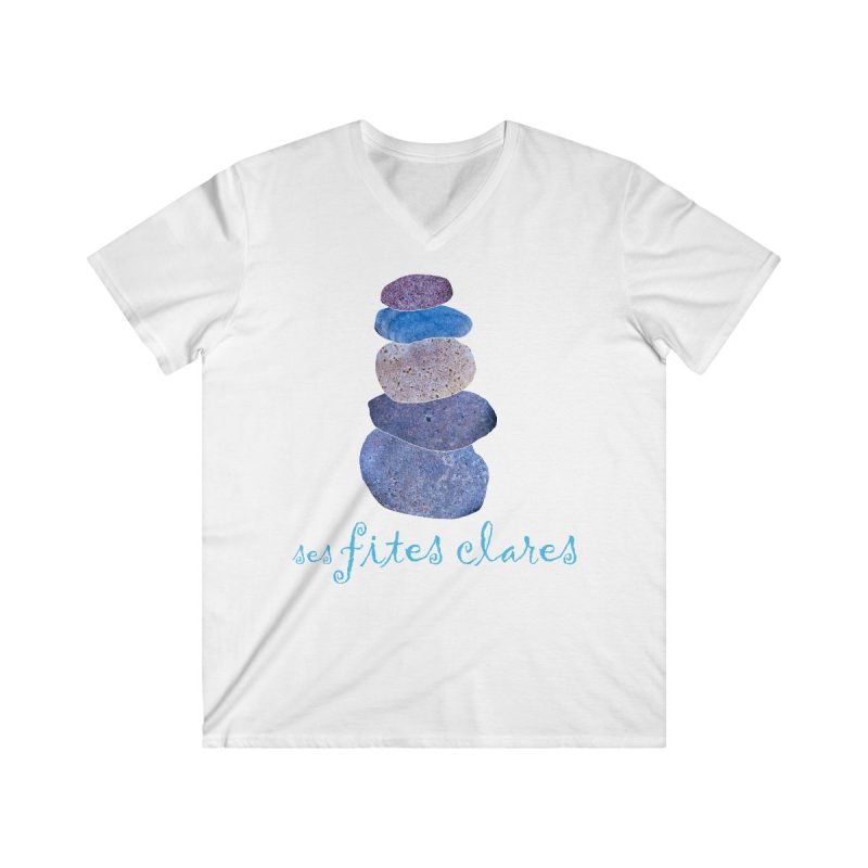 Camiseta hombre entallada cuello de pico - Blanco - Ses fites clares 2
