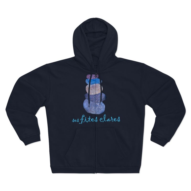 Sudadera capucha con cremallera premium - Azul marino - Ses fites clares 2