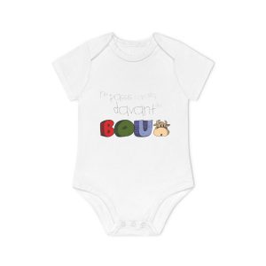Body bebe manga corta organico - Blanco - No passis s’arada davant es bou