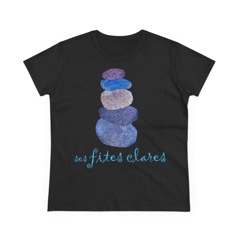 Camiseta mujer algodon medio - Negro - Ses fites clares 2